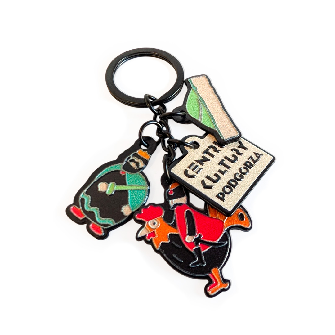 Brelok z zawieszką Centrum Kultury Podgórza, wykonanie polski producent DECARD
