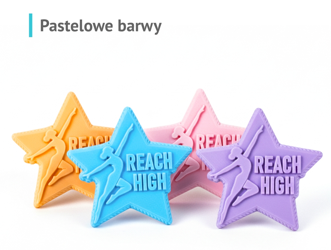 Przypinki gwiazdki 3D, pastelowe barwy, żywica, wykonanie polski producent DECARD