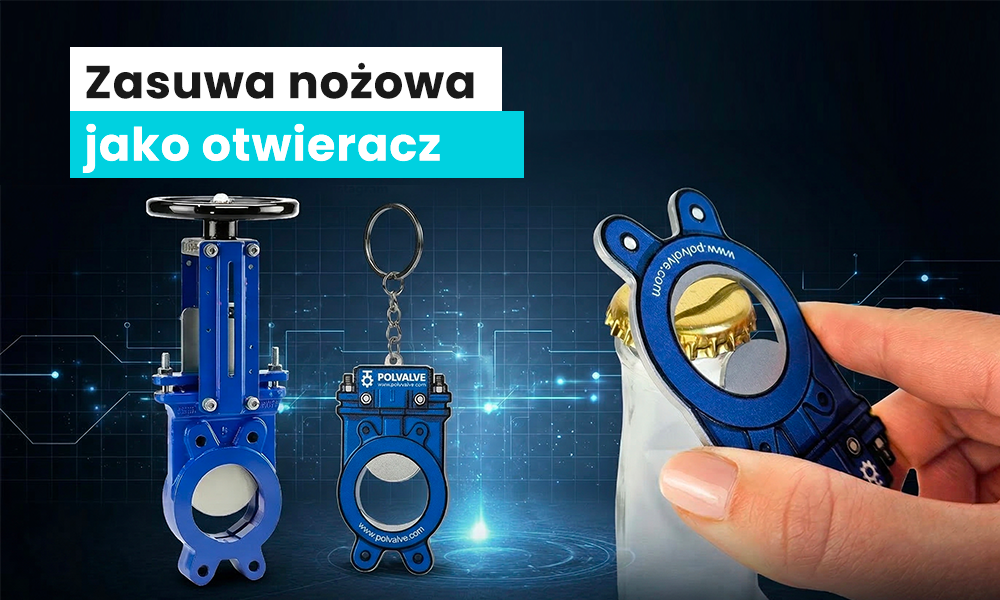 Metalowy otwieracz brelok jako zasuwa nożowa, realizacja dla firmy Polvalve, wykonanie polski producent DECARD