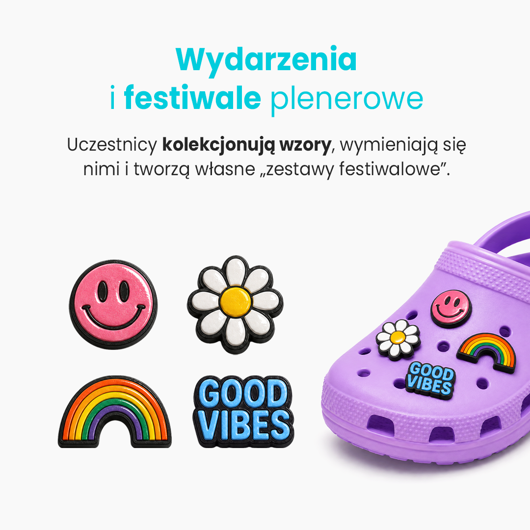 Przypinki Crcos na festiwale i wydarzenia plenerowe, do wymiany, kolekcjonowania, stwórz swój własny zestaw firmowy, wykonanie u polskiego producenta DECARD